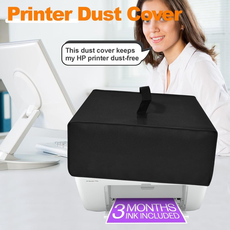 NUENSS-ROR غطاء طابعة لطابعات HP DeskJet 2755e و 2855e اللاسلكية وطابعة Canon Pixma MG3620 - مقاوم للماء، مقاوم للغبار، غطاء سميك (18.1"D × 14.2"W × 5.9"H) - Image 2